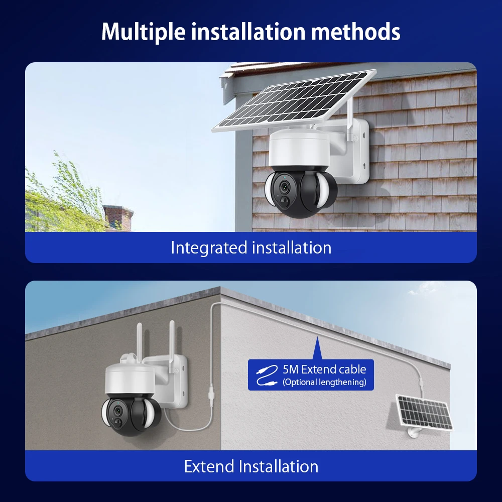 Hot sales 2MP Low Power Wireless 360 Web Ptz Outdoor Solar TUYA Security Camera System Cctv Network Camera