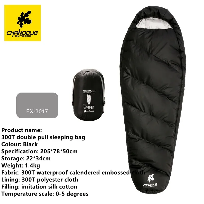 Outdoor Adult Camping Winter Thickened Cold Proof And Warm Adult Goose Down Sleeping Bag hiking Single silk Sleeping Bag