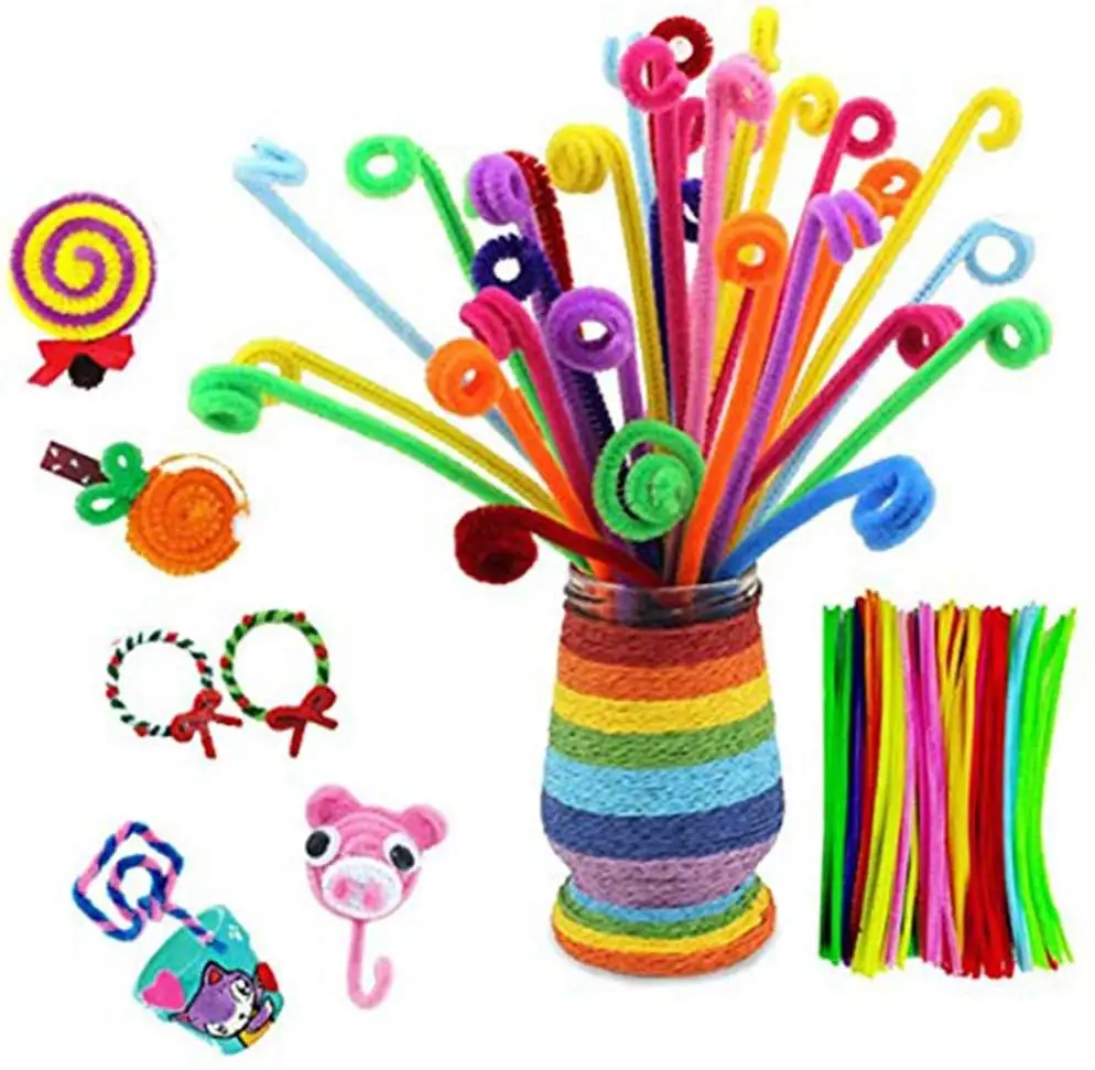 Sale Chenille Stems Pom Poms Craft and Wiggle Googly Eyes Self Adhesive Pipe Cleaners Craft Set for DIY Art Craft Decorations