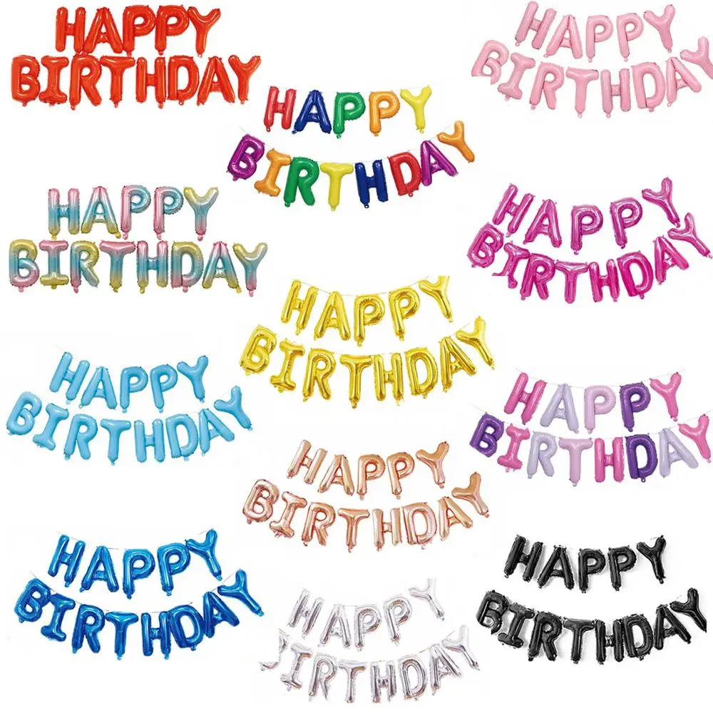 Надувные шары из фольги в виде букв HAPPY BIRTHDAY 16