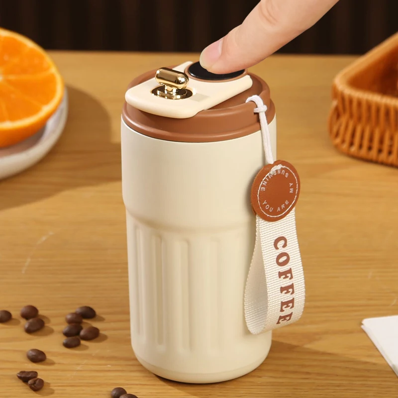 Smart Drinkware 304 Stainless Steel 450Ml Digital Thermos Mug Cup for Coffee With Led Temperature Display