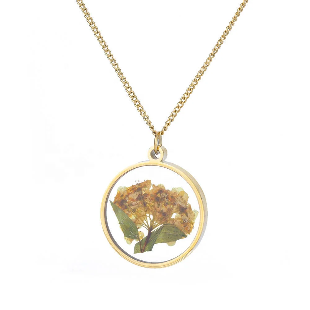 Wholesale new handmade natural plant flower specimens personalized Dried flower fashion women pendant necklaces