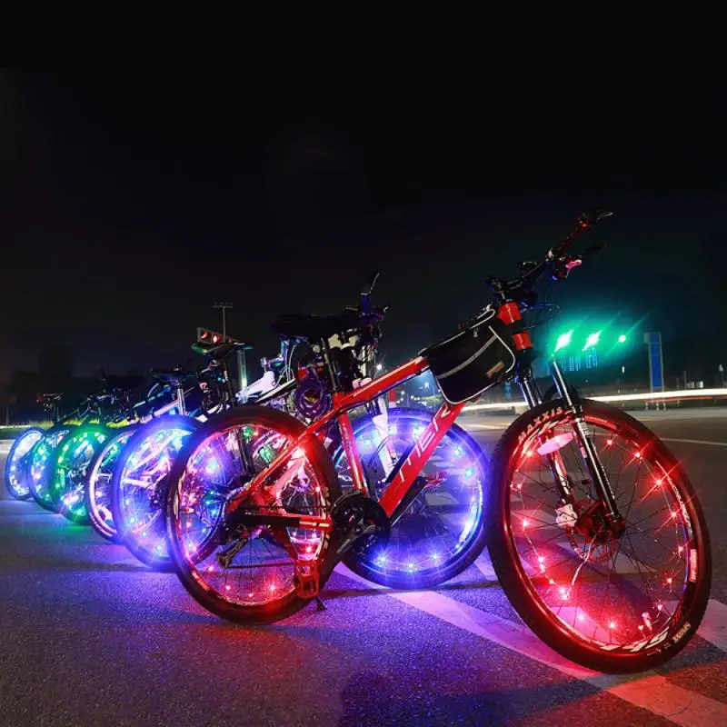 Cycling Spoke Bike Lighting Safety Warning Lights Accessories 2m 20 Led Bicycle Wheel Light