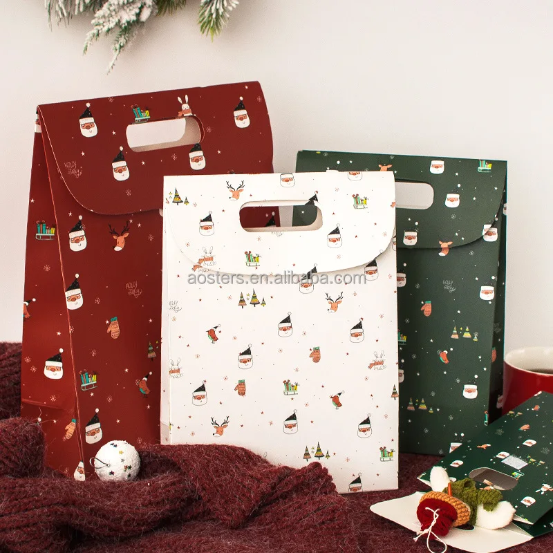 New arrival Christmas candy gift bag fancy shopping bags christmas paper gift bag