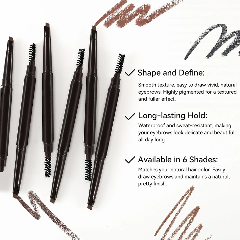 Wholesale Waterproof Slim Brow Tint Eyebrow Pencil In Five Colors Long Lasting Waterproof Eyebrow Pen Beauty Eyebrow Brow Tint