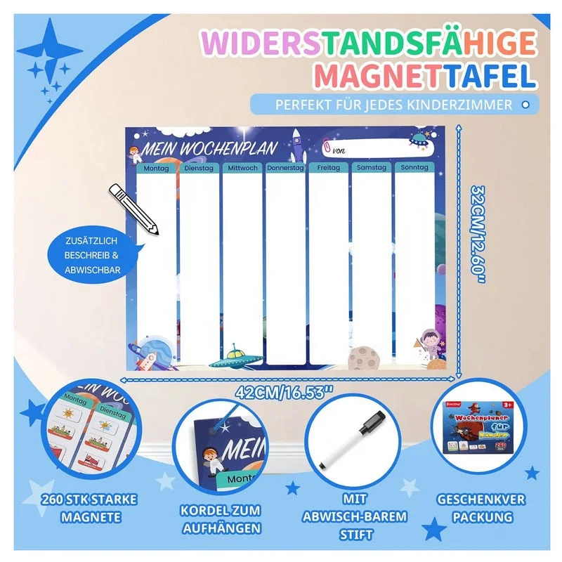 Custom Design Magnetic Dry Erase Chore Chart Daily Planner Magnetic Reward Chart for Kids Behavior