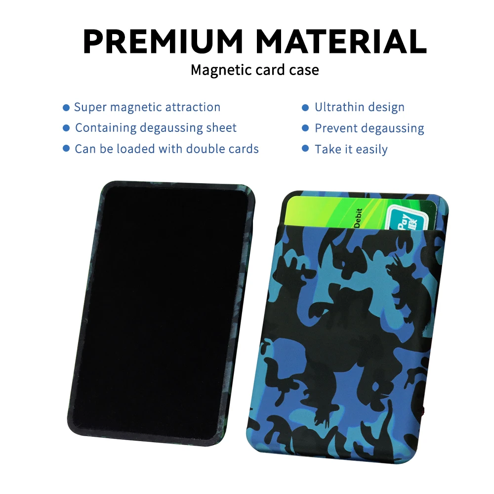 New Built-in 17pcs Magnet Can Hold 2 PCs Credit Card Stick on Phone Back Silicone Magnetic Phone Card Holder Phone Wallet