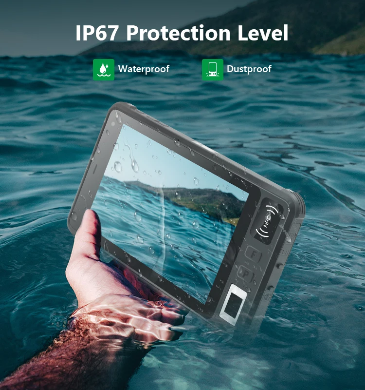 New Arrival 8 Inch IP67 Waterproof Dustproof Shockproof Biometric Handheld Device Android Rugged Tablet
