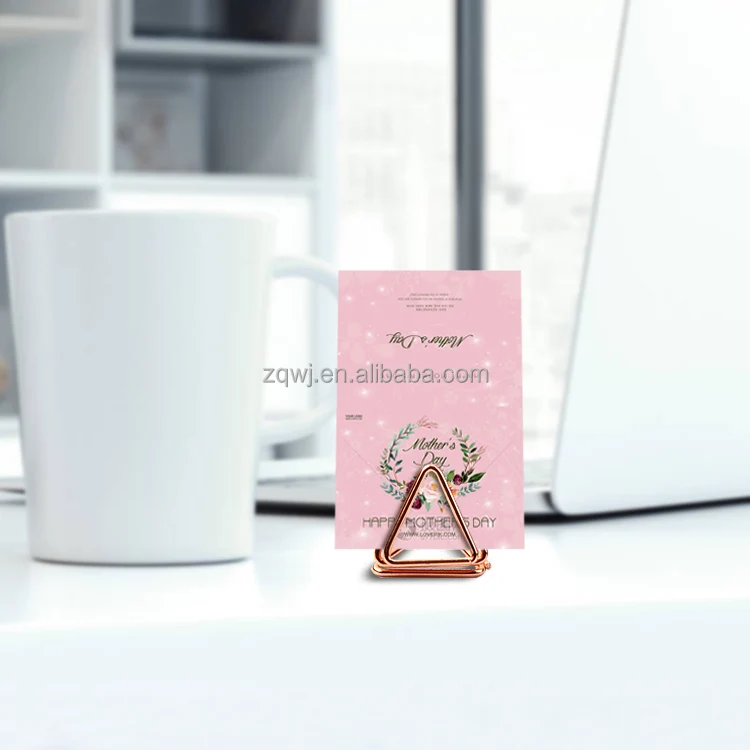 Triangle Shape Table Place Card Holder Photo Picture Holder Stand Clip Table Number Holder for Wedding Party