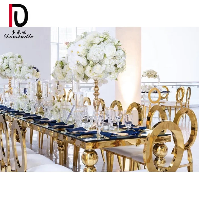 Wholesale luxury banquet dining hall restaurant glass wedding tables for sale