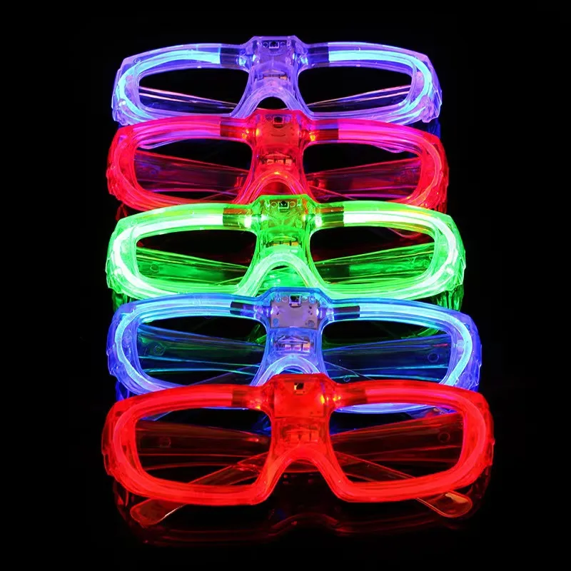 Nicro Adults Cosplay Kids Luminous Halloween Accessories Glow In Dark Neon Party Supplies Sunglasses Modes Light Up Led Glasses