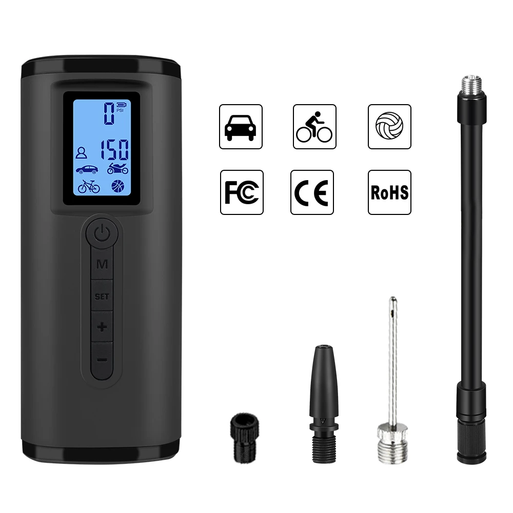 Newo Portable Wireless Electric Air Compressor Pump Tire Inflator With Led Light For Car Bicycles Motorcycle