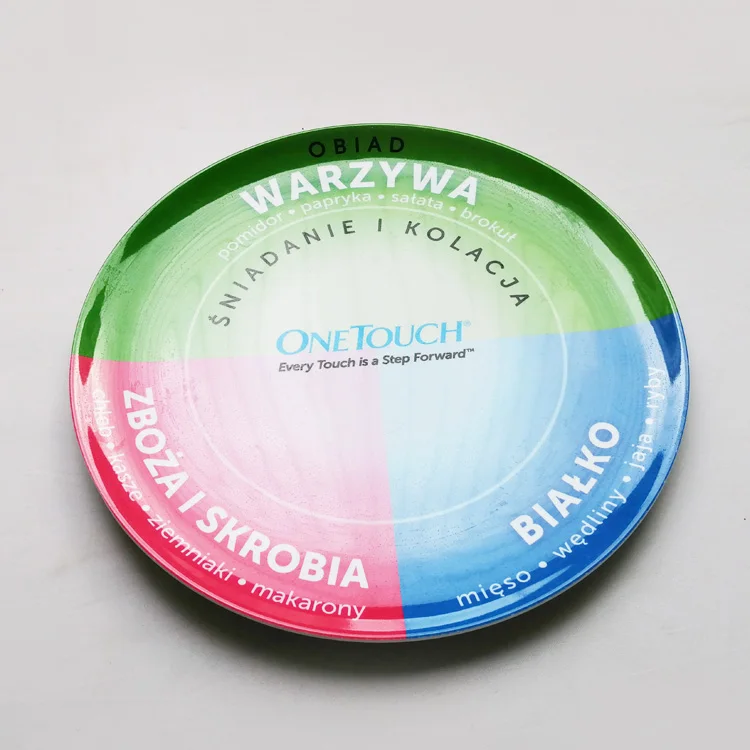 10 inch break resistant round melamine dinner plate with customized print