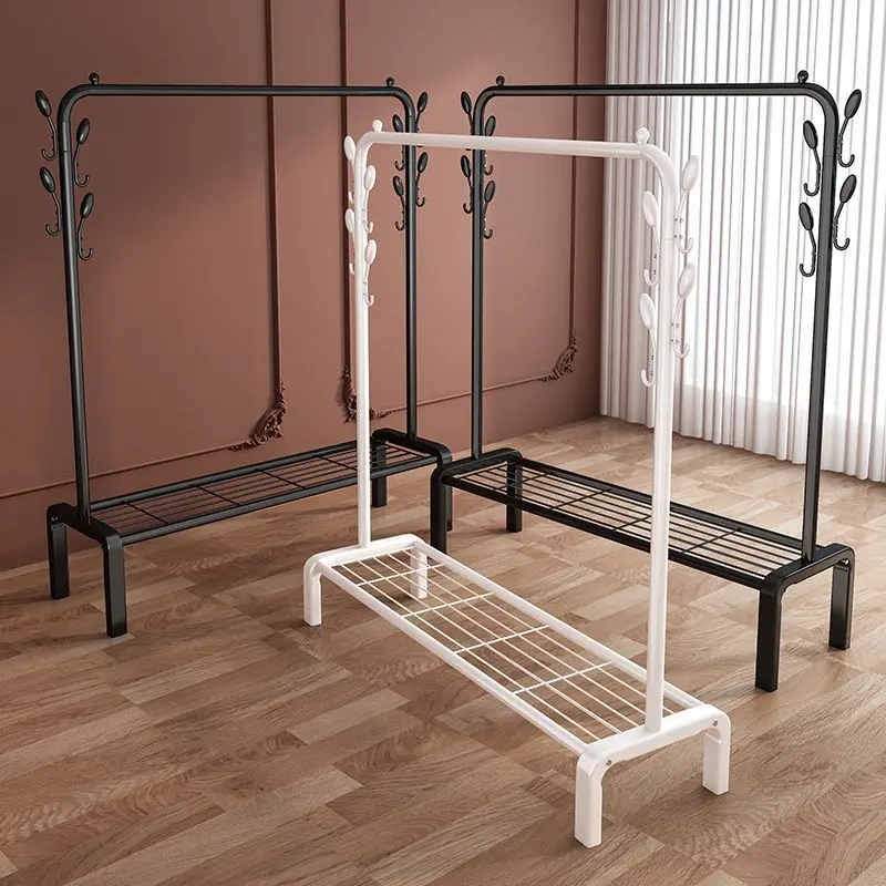 JOY Factory Clothes Hanger Floor standing Bedroom Clothes Hanger Mobile Wheeled Household Living Room Clothes Hanger