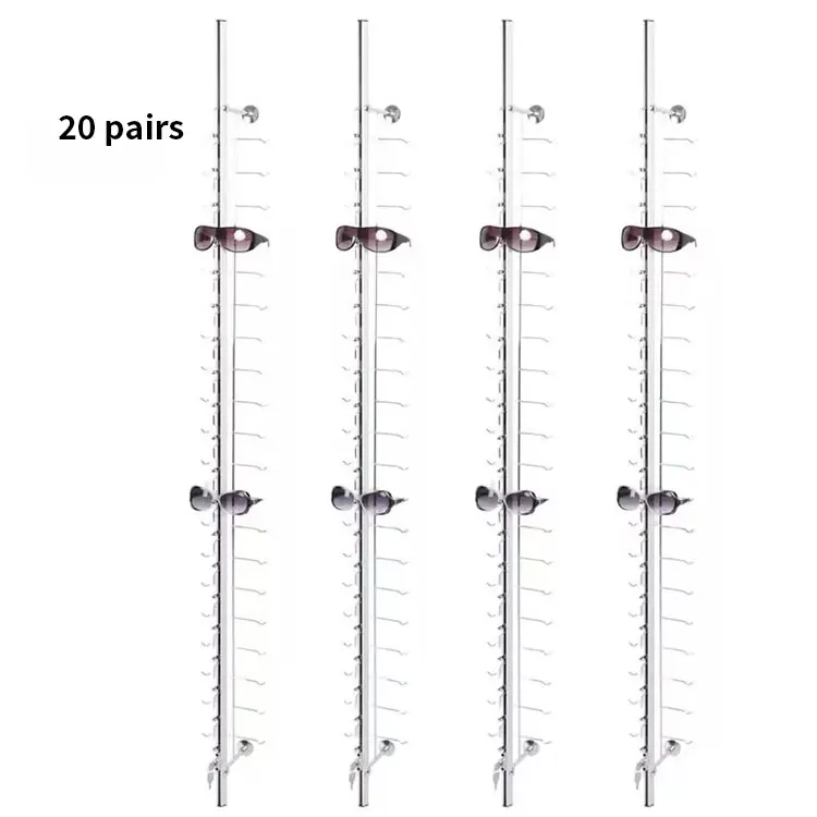high sales Hold 20 Pair Glasses Aluminium Alloy Optical Frames Display Wall Mounted Stand With Lock Sunglasses