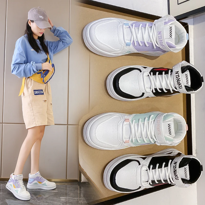 2021 new autumn and winter high-top super hot Korean style trendy shoes 35-40 fashion sports student shoes