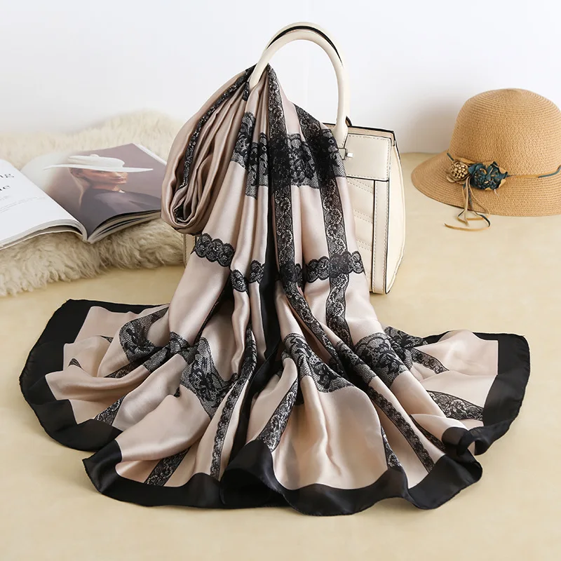 2021 новый стиль роскошный модный дизайн женский Шелковый шарф с принтом дорожная Солнцезащитная длинная шаль