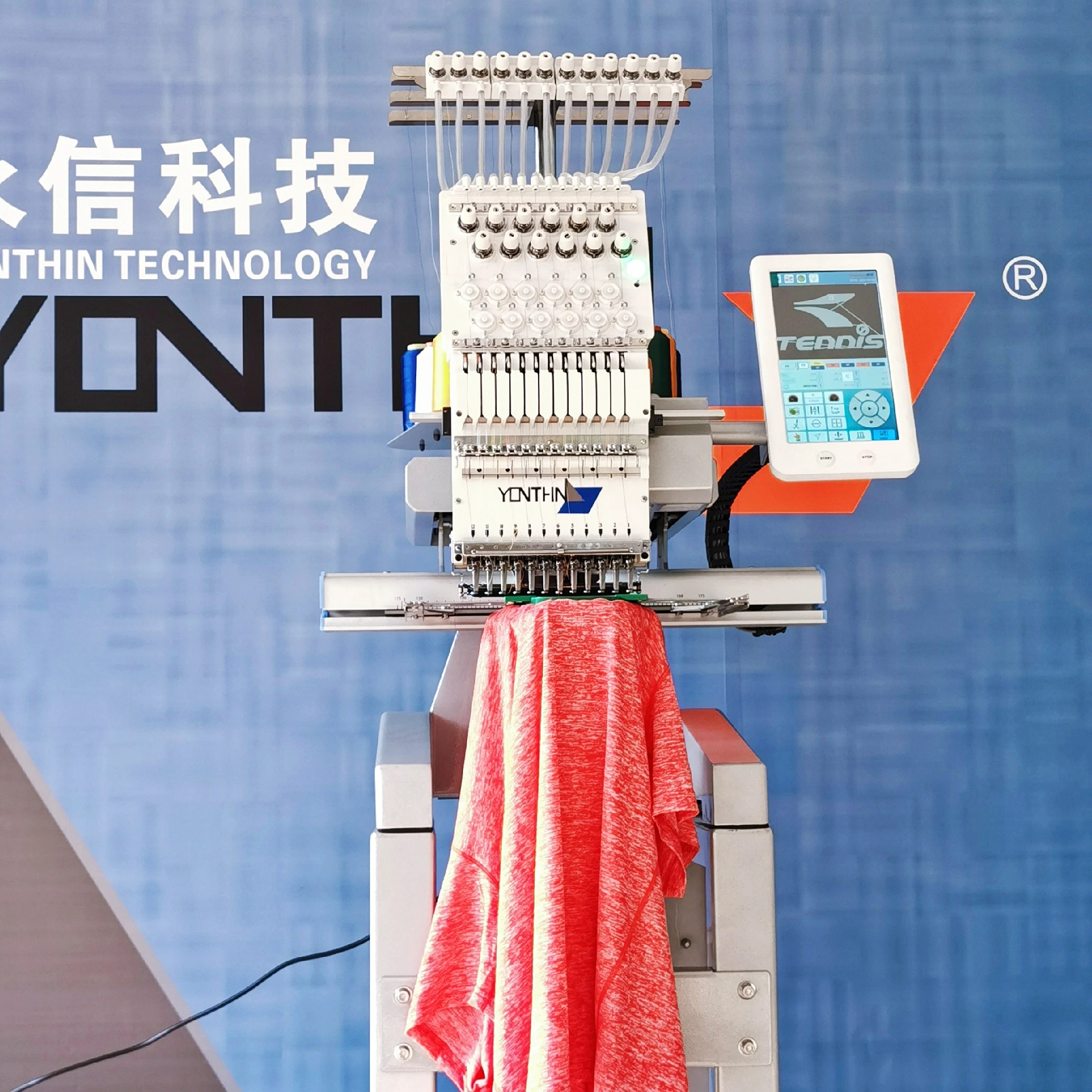 Yonthin 12 needles cheap price single head cap and t-shirt embroidery machine
