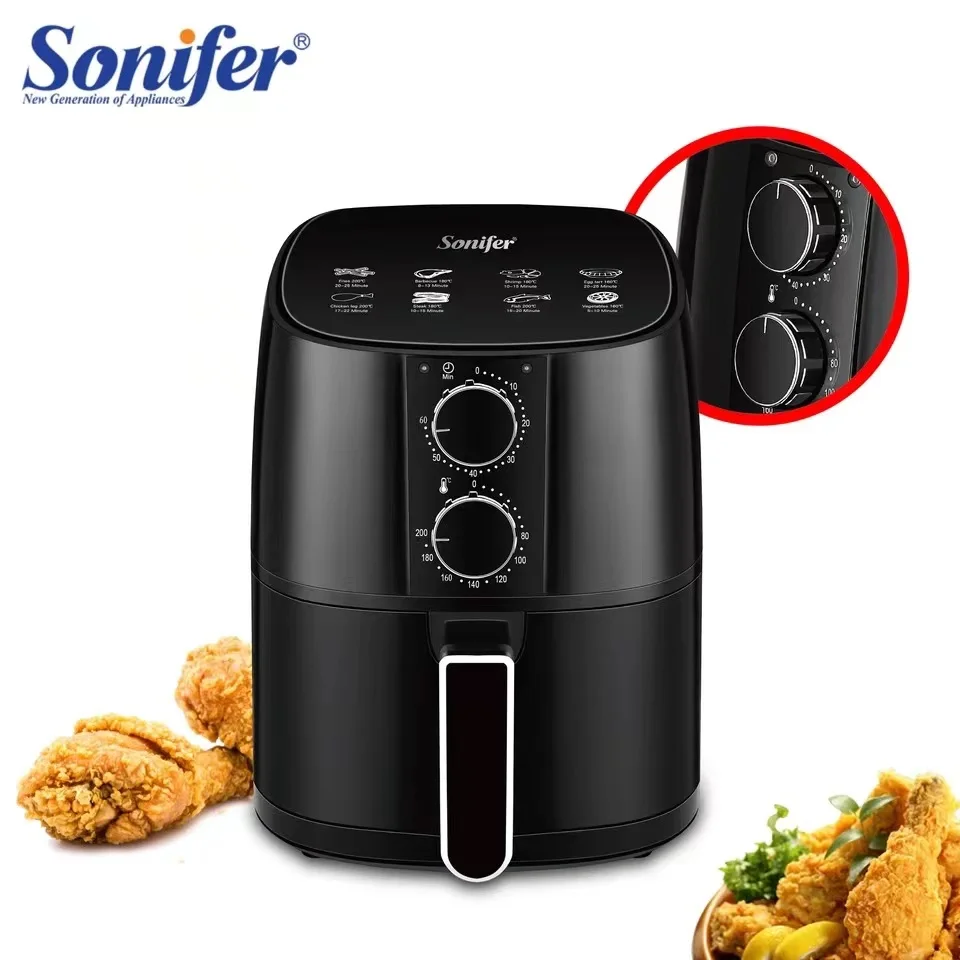 Sonifer SF-1011 wholesale double knobs 4.2L 1400W adjustable temperature electric timer no oil china air fryer oven