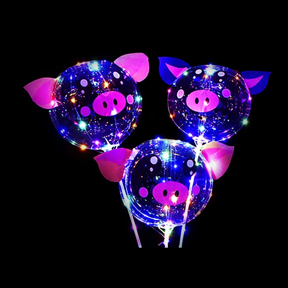 Party Toys LED String Light Night Glow in the Dark Balloon Ballon with Stick