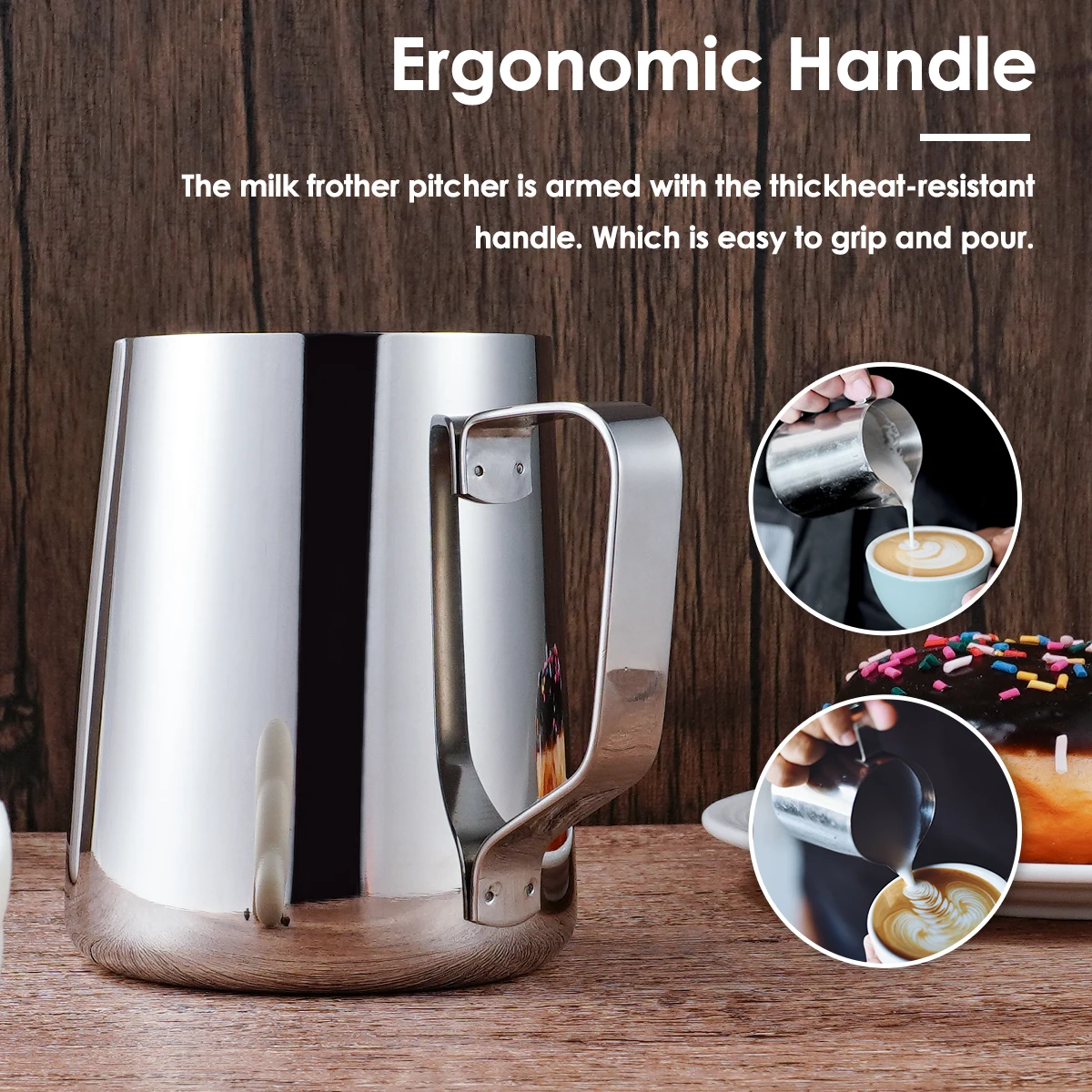 Wholesale  Latte Coffee Frothing Jug 350/600ml Stainless Steel Espresso Barista Milk Pitcher