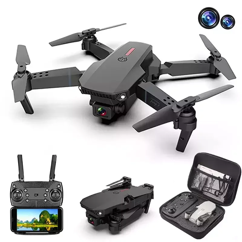 TOPU.Y 2023 E88 Drone 4k Dual Camera Vr 3d Mode 15 Minutes Flying Battery Long Range Fpv Rc Foldable Mini Drone
