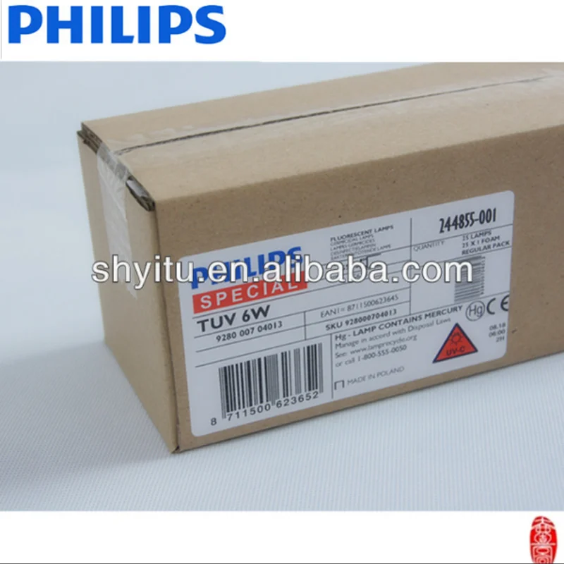 Philips Ultraviolet lamps T5 UV lamp TUV 6W uv lamp ozone free for sterilization
