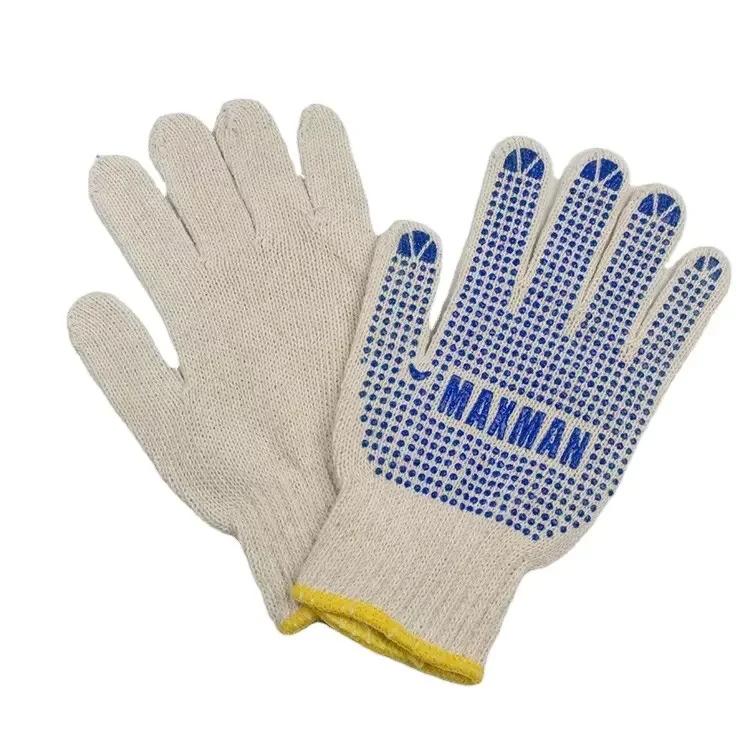 High Quality Cheap Labor Protection pvc dotted working gloves Safety Work pvc dotted cotton Knitted Cotton Gloves for sale