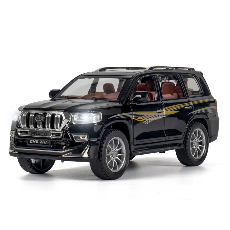 CHE ZHI 1/24 литые под давлением Toyota Prado 6 открывающиеся двери Модель автомобиля из сплава игрушка с подсветкой