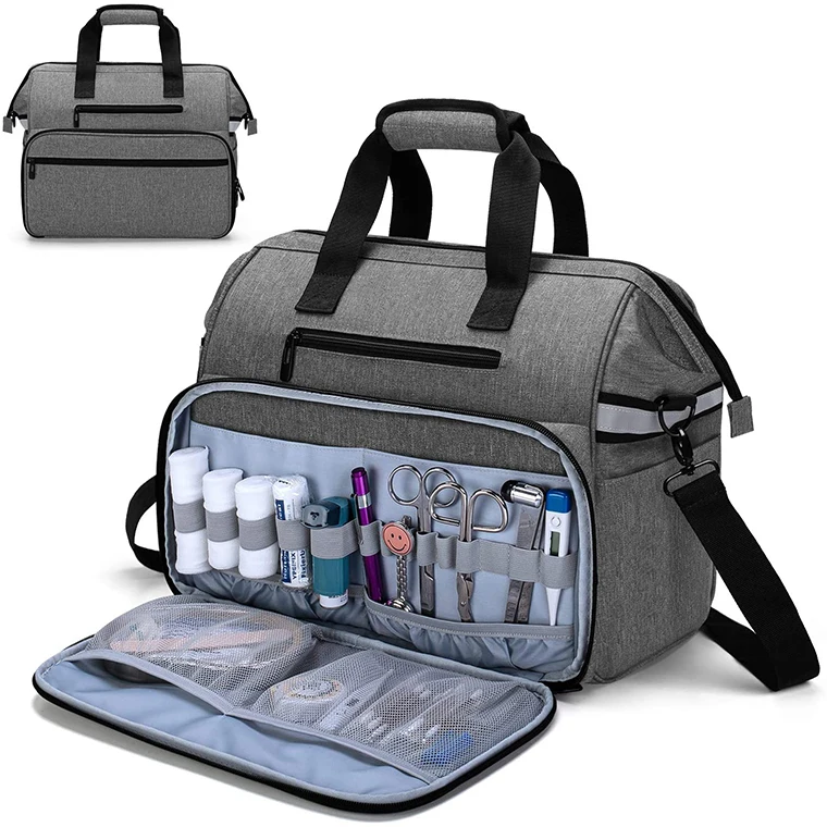 Custom Polyester Medical Equipment Instrument Bag Portable Medical Supplies Bags Home Health Nurse Bag