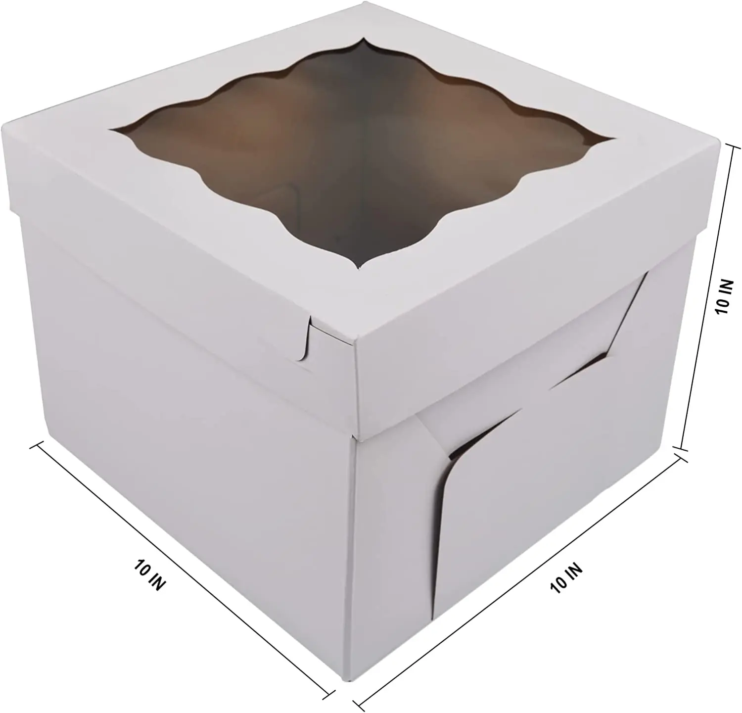 Tall Cake Boxes with Window 8x8x10,10x10x12 and 12x12x12Inch,Sturdy White Cake Boxes