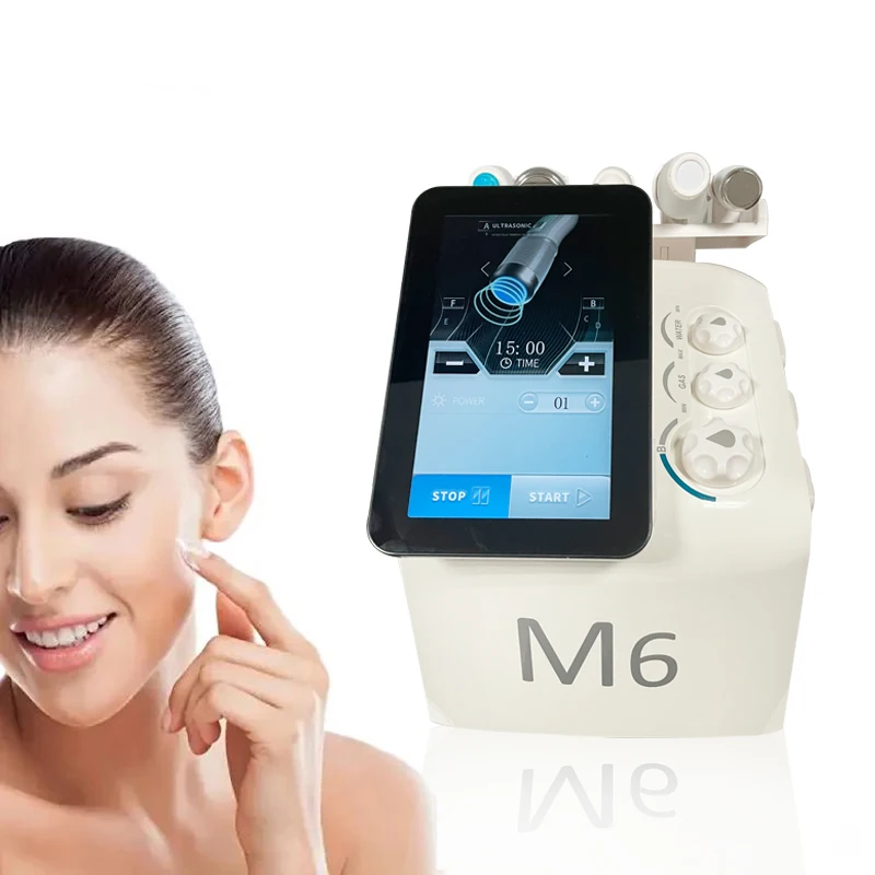 Multifunction 6 in 1 dermabrasion oxygen skin peeling deep cleaning facial hydro beauty equipment