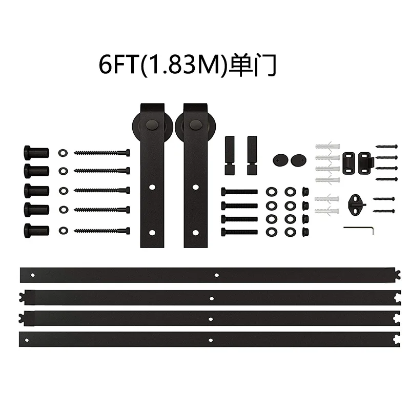 China Factory Manufacturer Barn Door J Shape Accessories Top Mount Black Sliding Barn Door Hardware Kit Barn Door Hardware