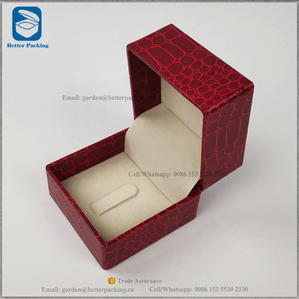 
JBS280R1 Dubai Hot Sale Black crocodile Faux Leather Jewellery Big Sizes Ring Box 