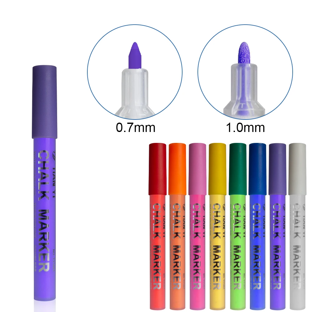 Multi-color liquid Chalk Marker Pen Set, LED Board Marker Pen Set, Water Based Erasable DIY Drawing Marker Pen