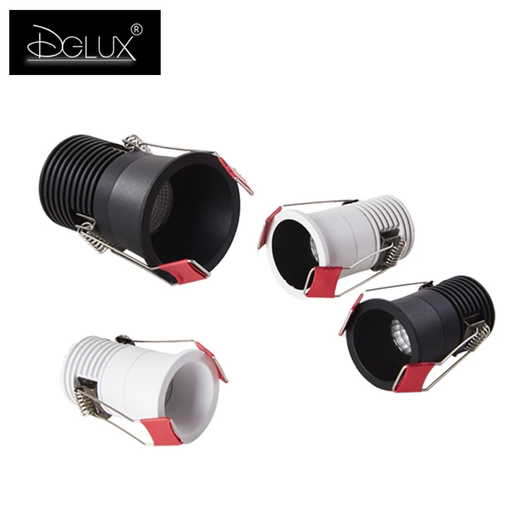 DGLUX High Lumen Dimmable COB Led Downlight Hotel Room Aluminum Housing Anti-glare 3w 5w Led Spotlight