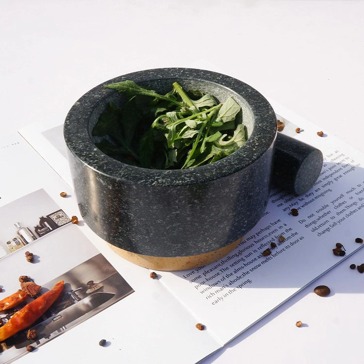 Himalayan Salt Kitchen Marble Mortar and Pestle for Grinding Herb & Spice Tools Spice & Nut Grinders Dishes