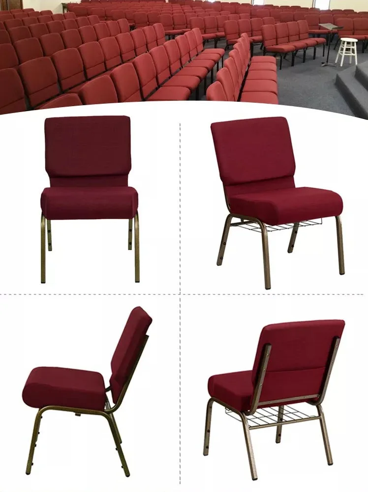 Wholesale Stacking Customize Logo Bookshelf Interlock Church Chair For Auditorium