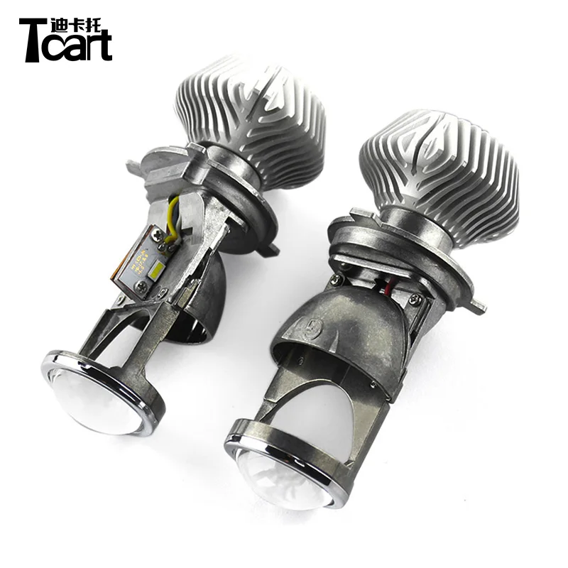Tcart auto headlamp 35W*2 H4 hi/lo LED projector lens 5500K 12V/24V H4 LED high-low headlights car styling H4 LED Conversion Kit