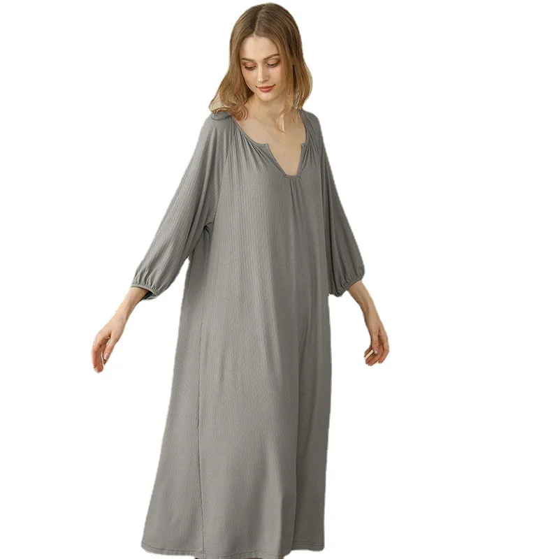 Comfortable Sexy Customisable Viscose Fibre New Arrivals Women Night Dress Nightdress Camisas Women Nightshirt Nightgown