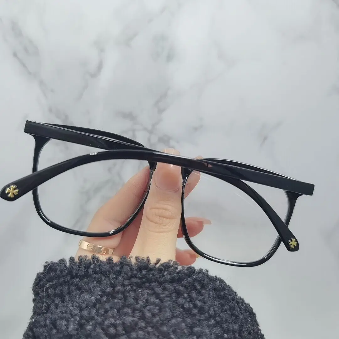 20-6001 Hot Ins Style Designer Custom Logo Oversize Square Frames Anti Bluelight Blocking Glasses Eyeglasses