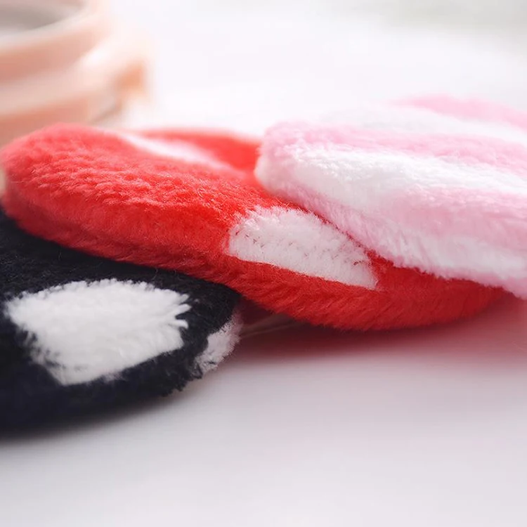 Оптовая продажа, безгранные велюровые накладки для снятия макияжа с принтом для всех типов кожи, салфетки для снятия макияжа