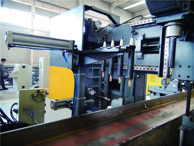 I Beam Processing Steel Structure Hydraulic H-Beam 3 Head CNC Drilling