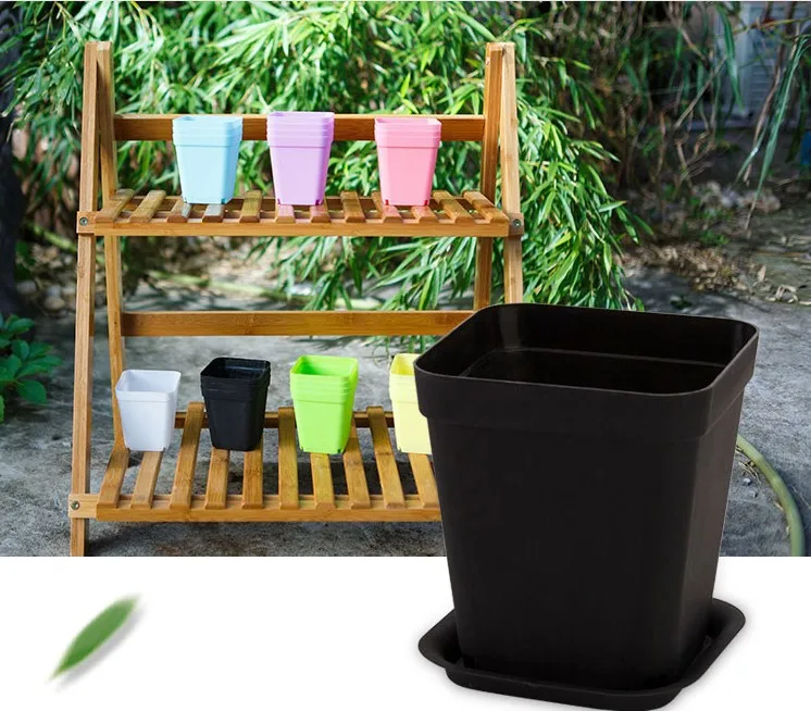 P272 Flower Pots Desktop Potted Plants Succulents planters home decor square Flowerpot candy colors Mini Plastic Flower Pots