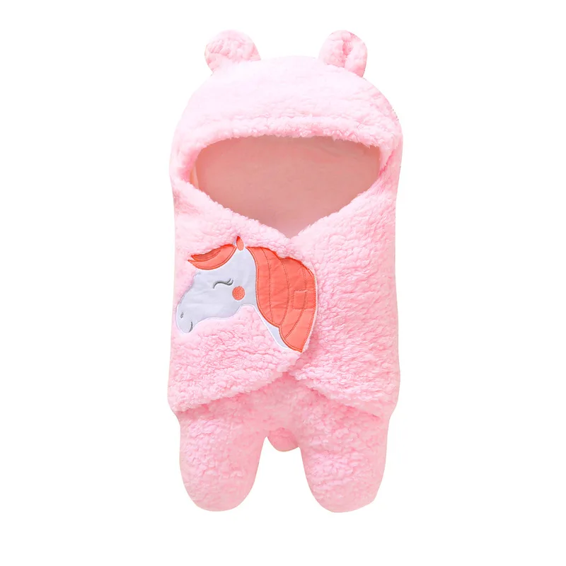 Wholesale Winter Cute Cartoon Animal Polar Fleece Newborn Swaddle Baby Blanket