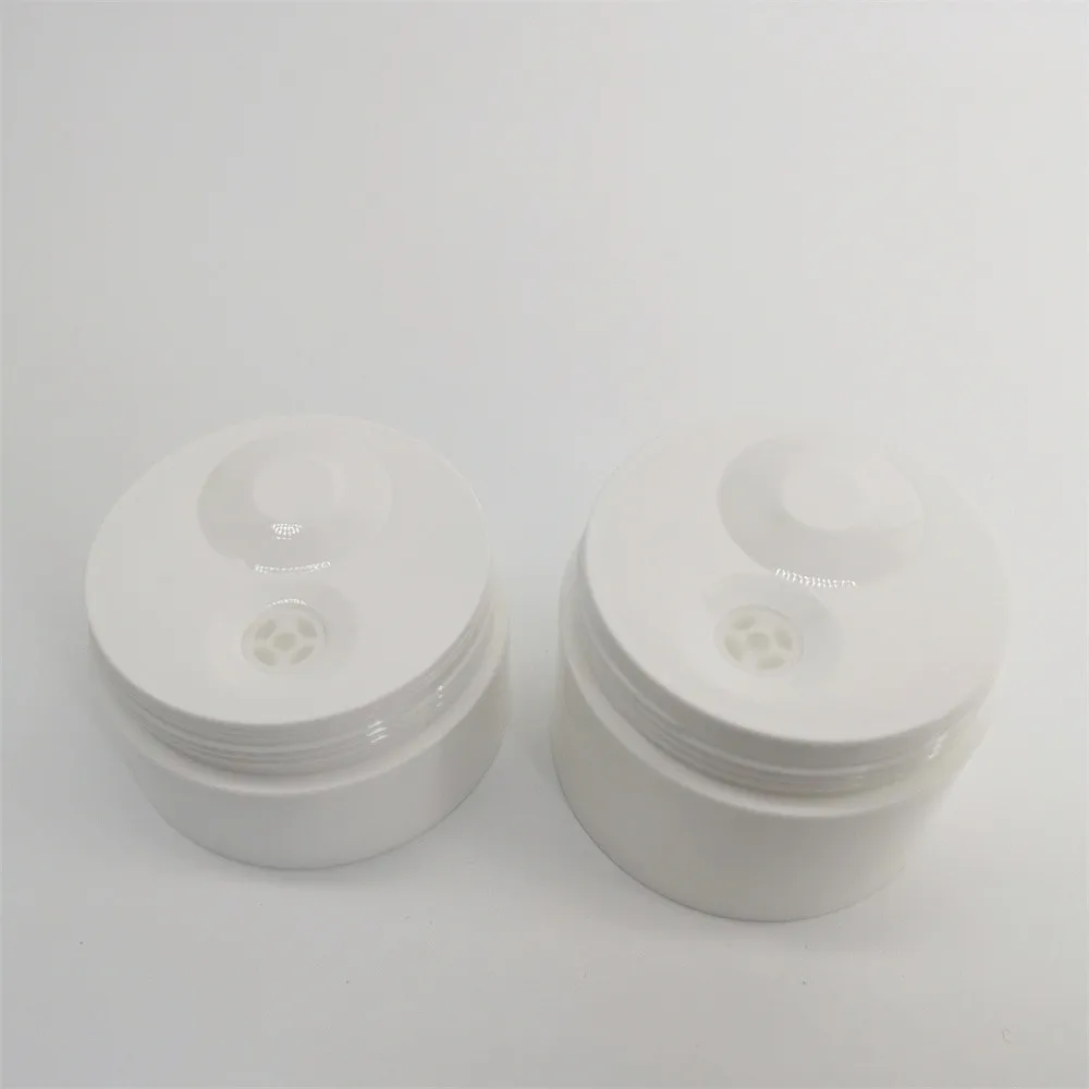 50 ml airless cream jar white custom logo empty plastic cream gel jar