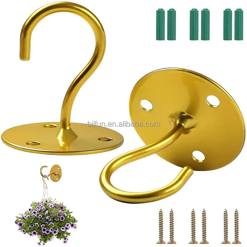  Ceiling Hooks for Hanging Plants - Metal Plant Bracket Iron Wall Mount Lanterns Hangers Bird Feeders Wind