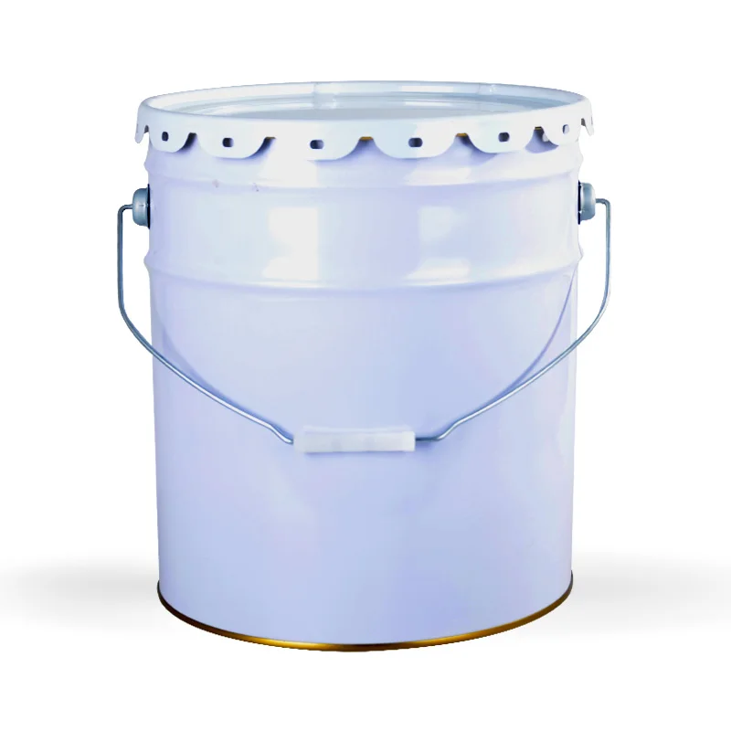 Empty galvanized metal iron paint bucket steel barrel drum