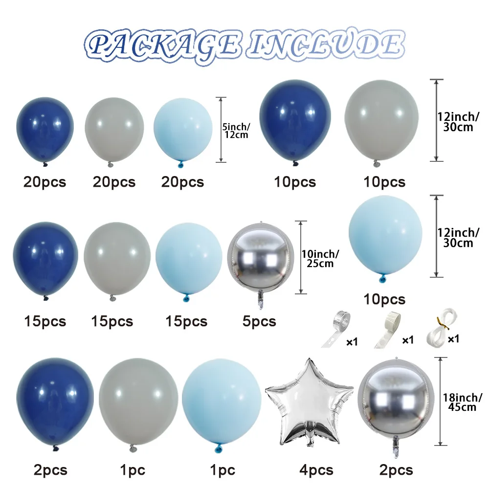 Night Blue Party Balloon Package Cross Border Birthday Balloon Arch Wholesale Amazon Hot Sale Party Decoration