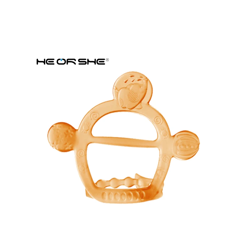 HEORSHE wholesale factory price Flexible and without indentation natural baby silicone teether for babies